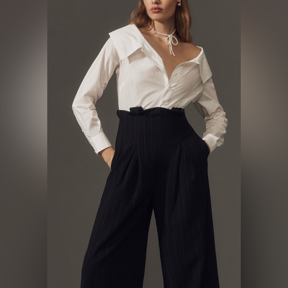 NWT Anthropologie Maeve Corseted Shirting Twofer Jumpsuit size 4.
